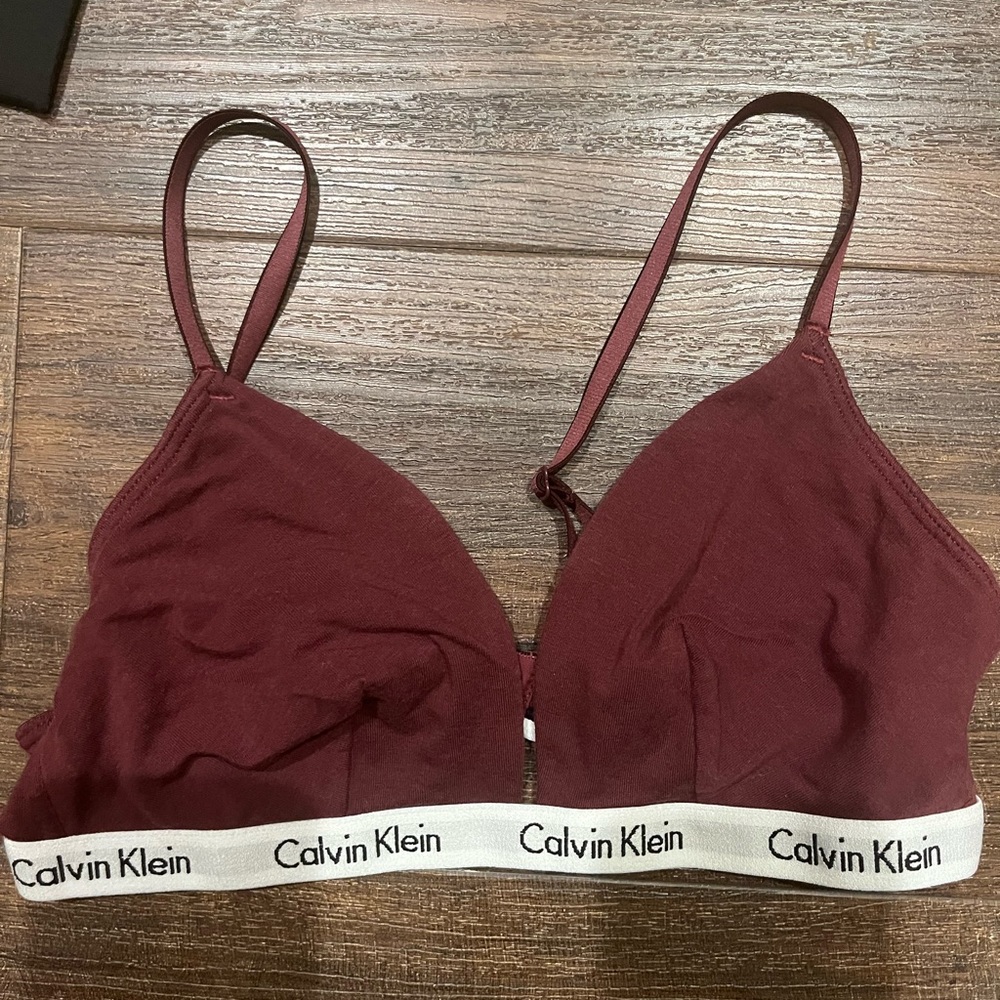 Burgundy Calvin Klein Triangle Bra